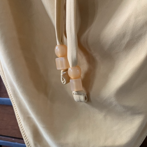 Aerie Yellow Mustard Low Back Cinched Ruffle Keyhole Neck One-piece Swim… - Picture 3 of 10